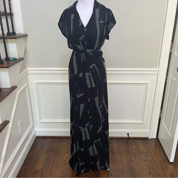 French Connection Dresses & Skirts - French Connection Black and Sage Maxi Dress 6